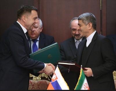 Irã e Eslováquia assinaram 2 cartas de intenção, 1 Minuto de Entendimento para cooperação económica